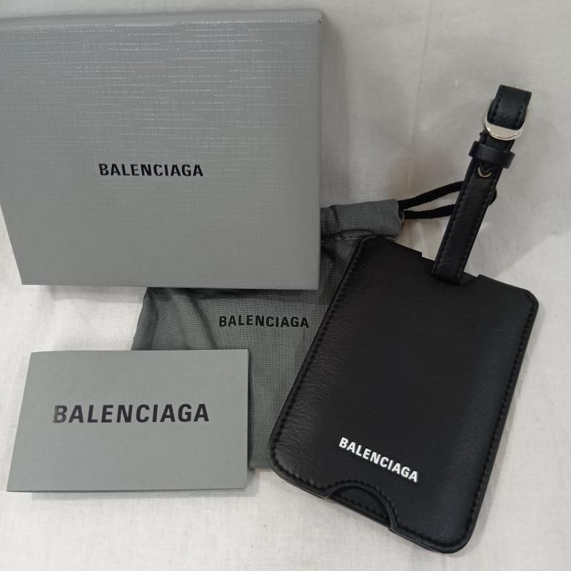BALENCIAGA バレンシアガ カードケース 定期入れ BALENCIAGA バレンシアガ Luggage ラゲージ タグ パスケース IDケース ネームタグ 542819 1000 Y 568148 ブラック