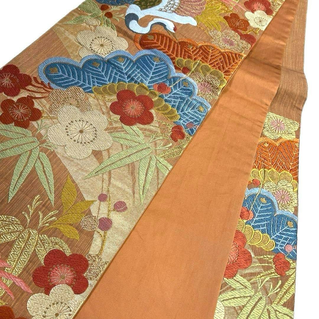 唐織 松竹梅 鶴模様 金糸 袋帯 着物 023a p - メルカリ