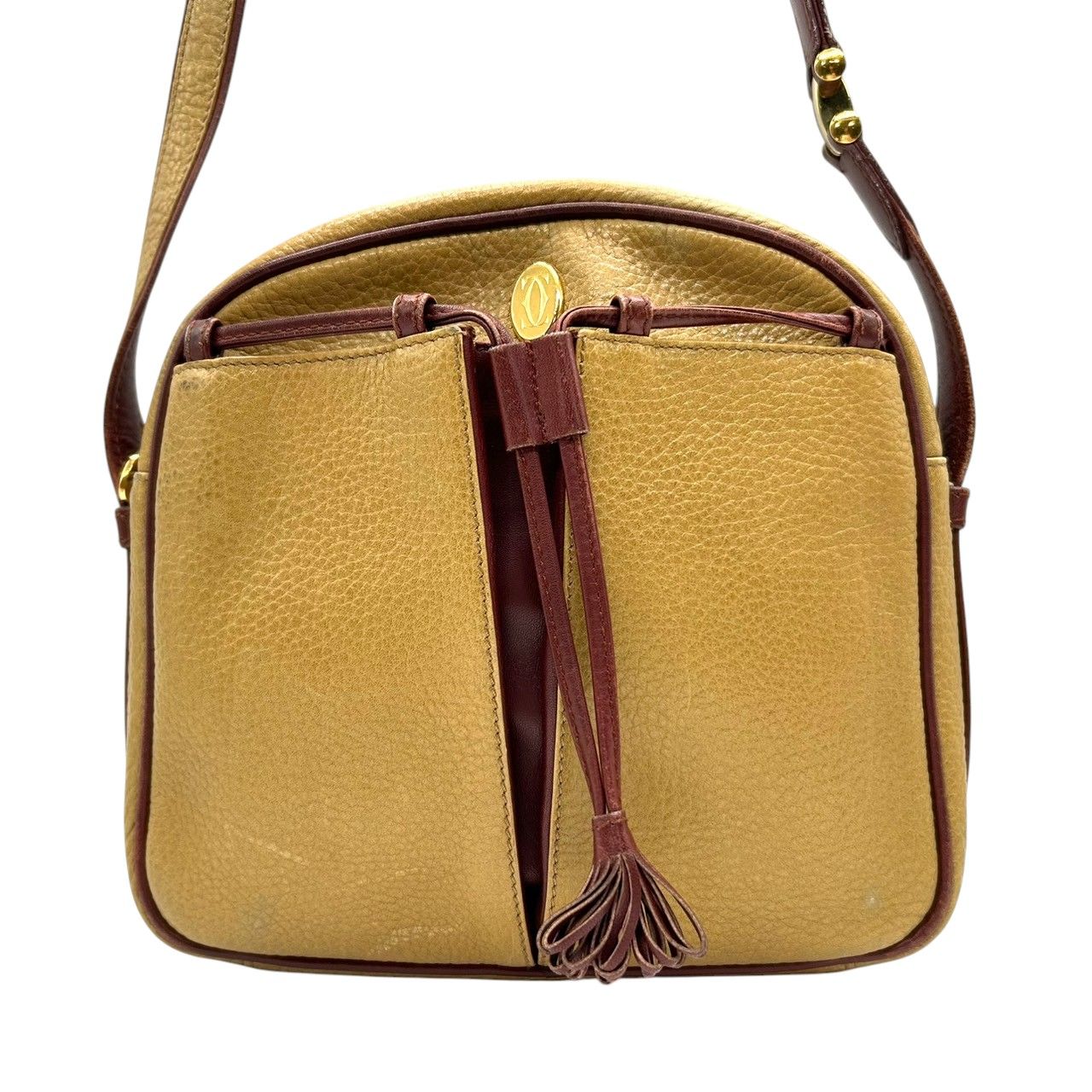 CARTIER カルティエ ショルダーバッグ マストライン マスタード Cartier カルティエ ショルダーバッグ レザー マスタードマストライン
