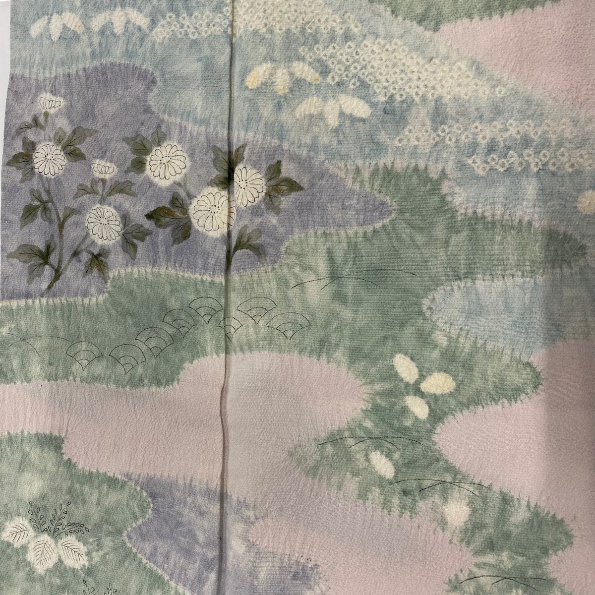翠山 辻が花 落款あり 袷
