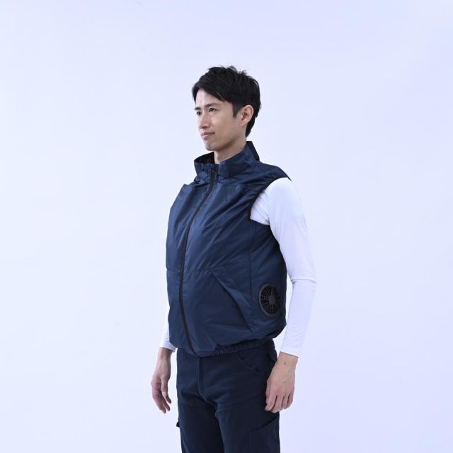 山善 YAMAZEN KAZEfit ペルチェ搭載ファン付きウェア LLサイズ ネイビー KF-PW5SV-LL ペルチェ2個タイプ ベスト 空調ウェア 熱中症対策