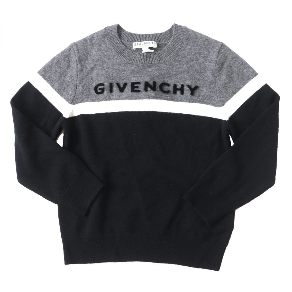 未使用品◎GIVENCHY ジバンシィ キッズ カシミヤ混 ウール ロゴ 長袖 ...