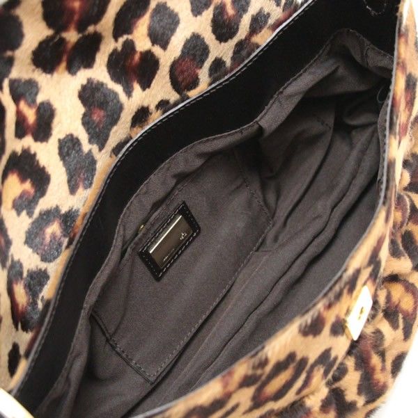 フェンディ FENDI ハラコ ワンショルダーバッグ レオパード レザー