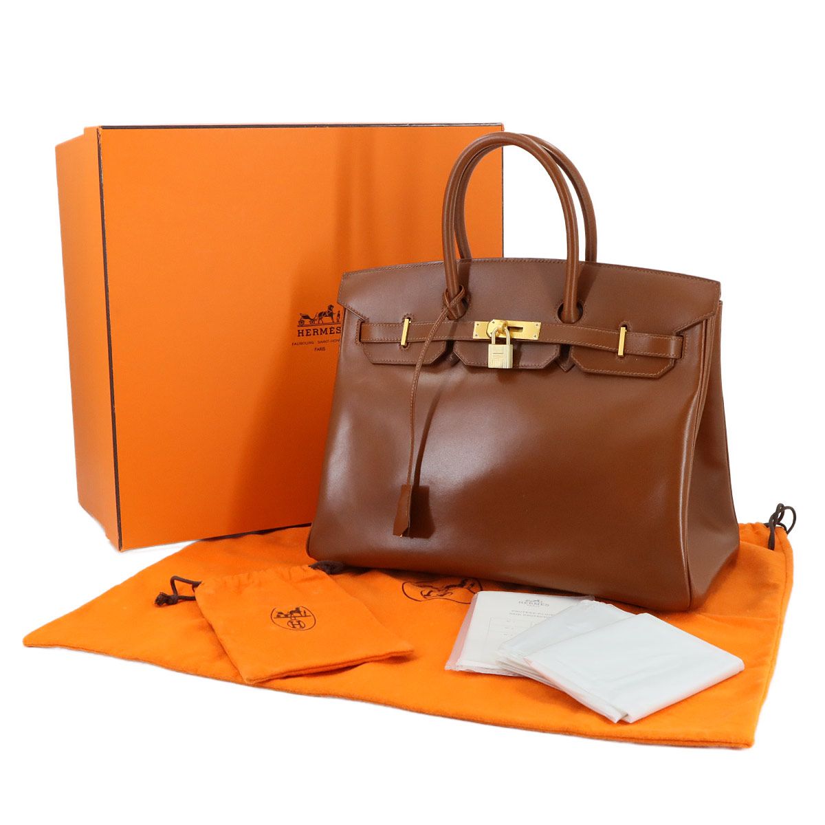 新品同様 エルメス HERMES バーキン35 ボックスカーフ