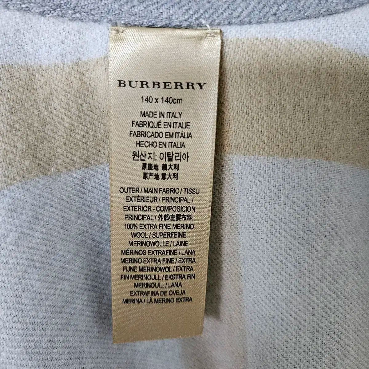 BURBERRY(バーバリー) グレー チェック ウール ポンチョケープ