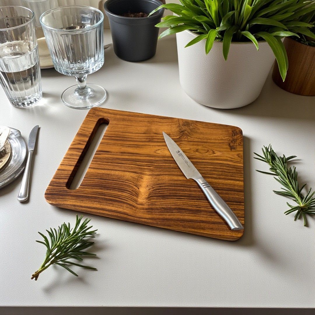 ORCA 世界三大銘木 チークウッド 無垢材 一枚板 カッティングボード まな板 木製食器 鍋敷き 撮影キット ナチュラル