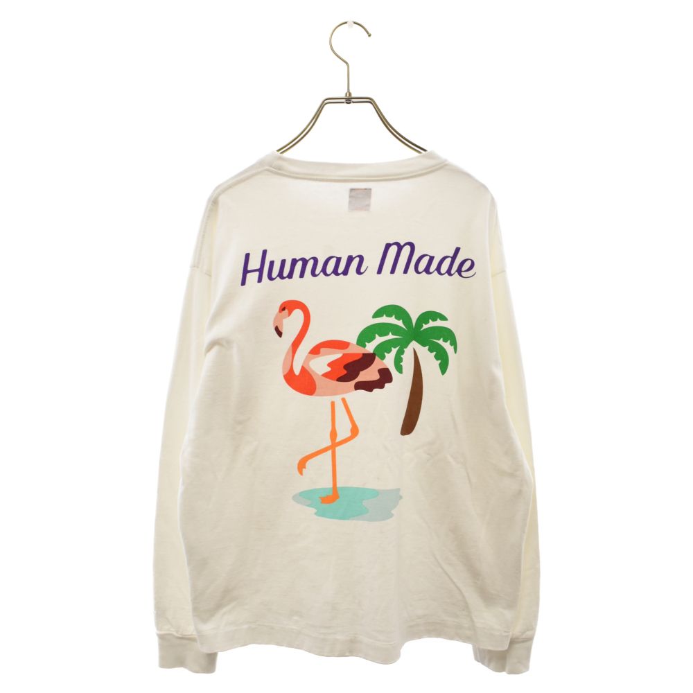 ヒューマンメイド Flamingo L/S T-Shirt White Human Made Men's Long Sleeve Flamingo T-Shirt in White Human