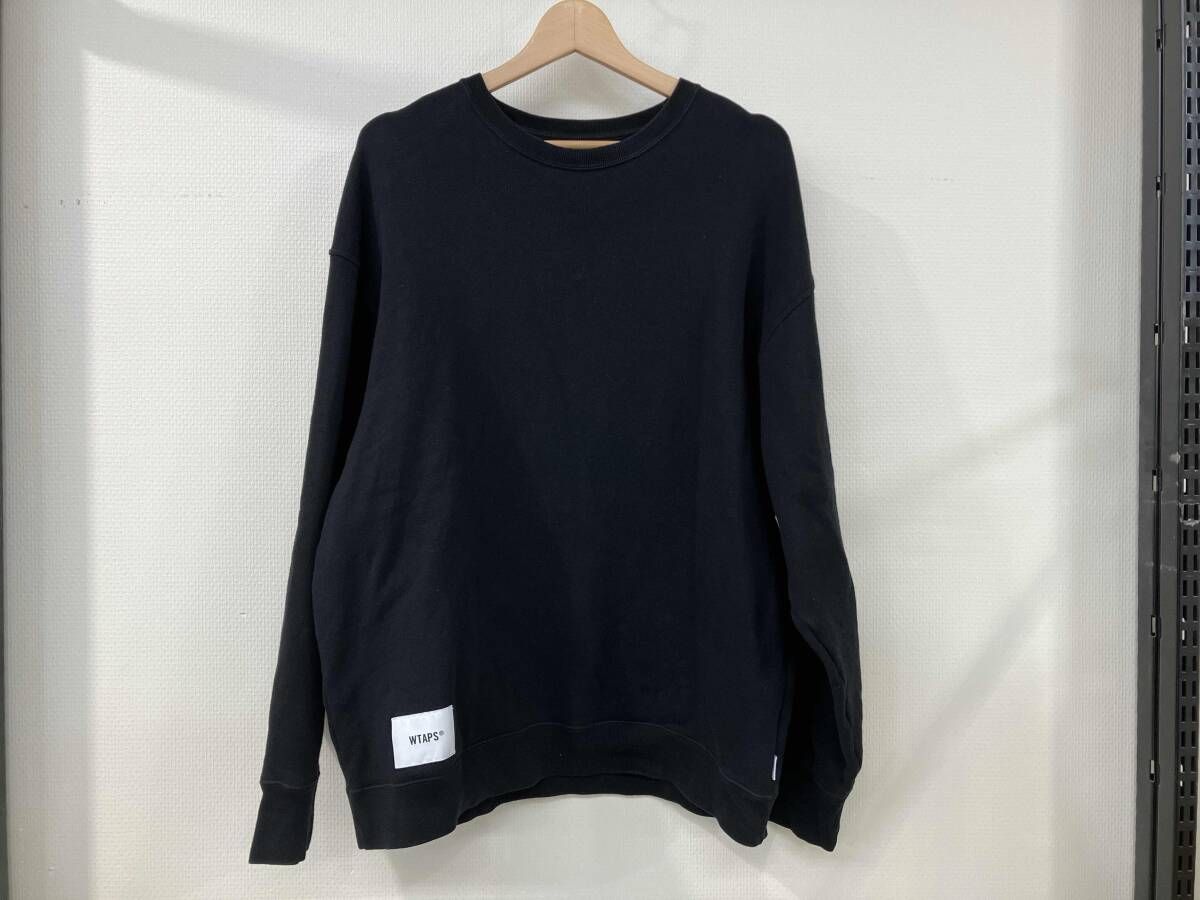 WTAPS ダブルタップス スウェット トレーナー 黒 ブラック コットン メンズ All 01 Cotton Sign Crewneck クルーネック