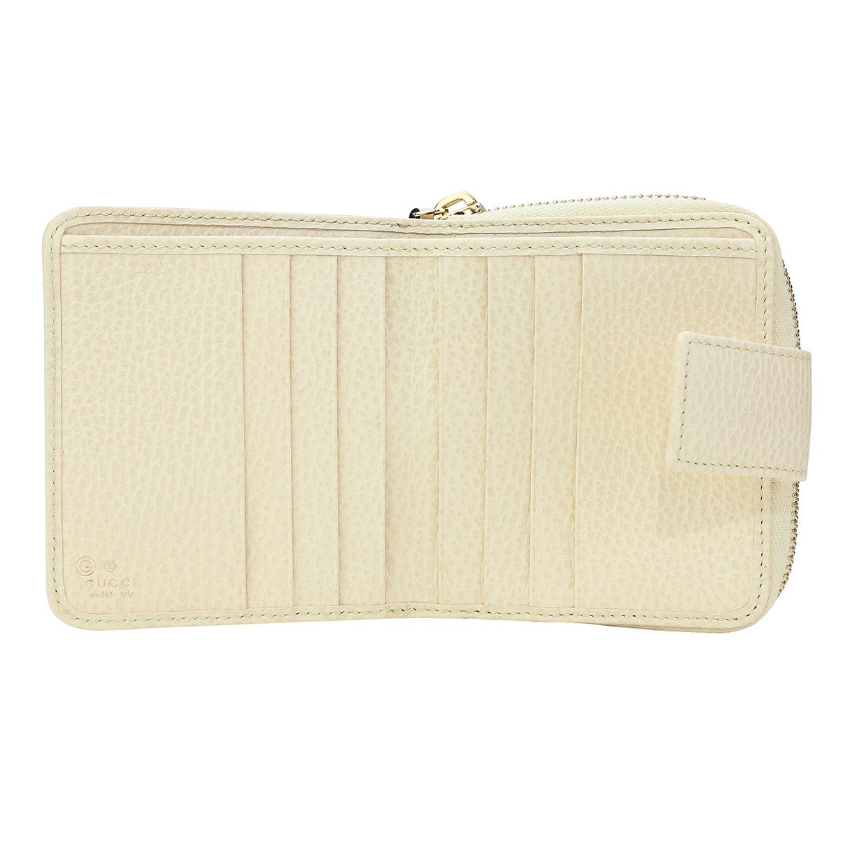 新品 グッチ GUCCI 2つ折り財布 GGキャンバス ベージュ/ホワイト