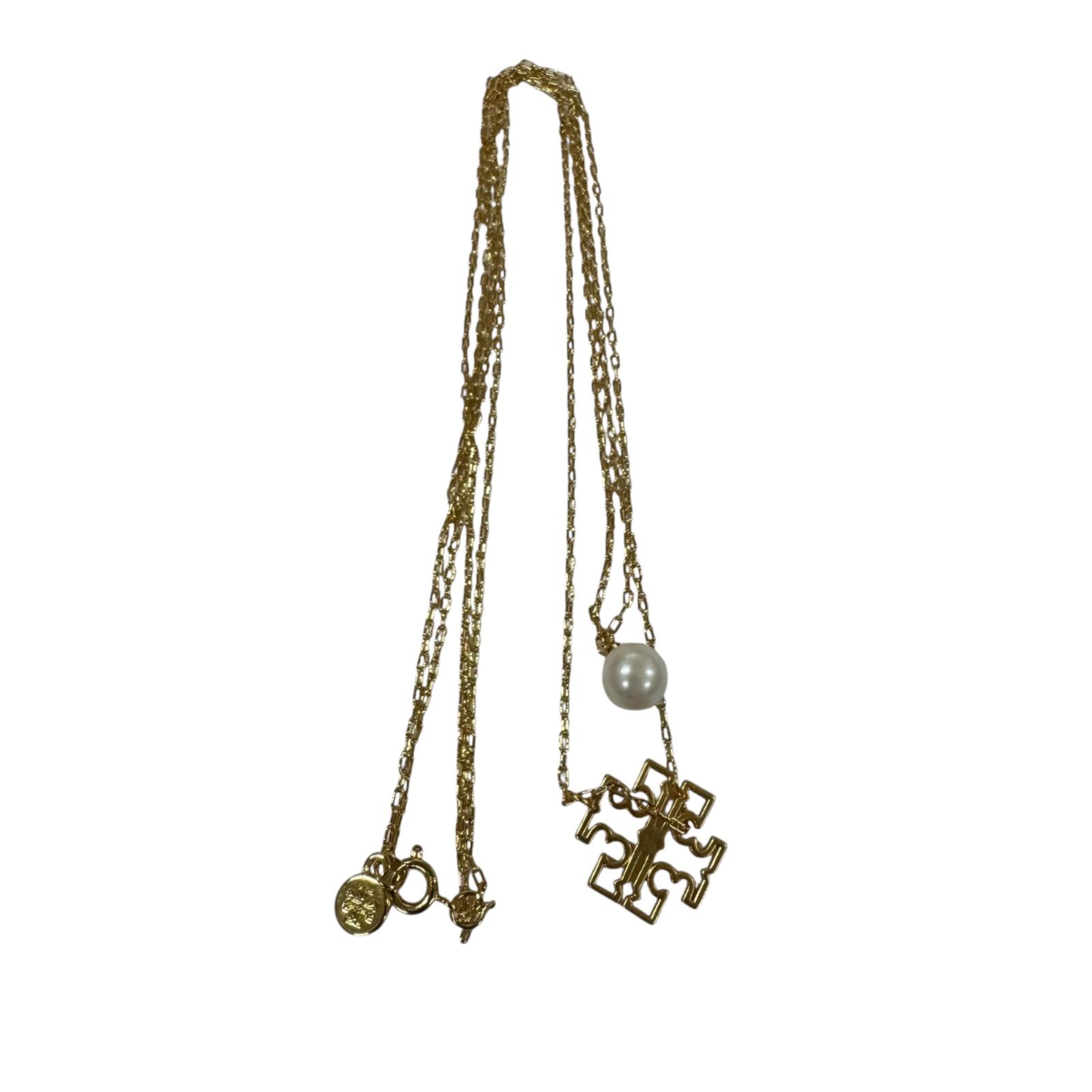 Tory Burch 2連ネックレス パール 十字架チャーム トリーバーチ Tory burch 2連パール ネックレス - メルカリ