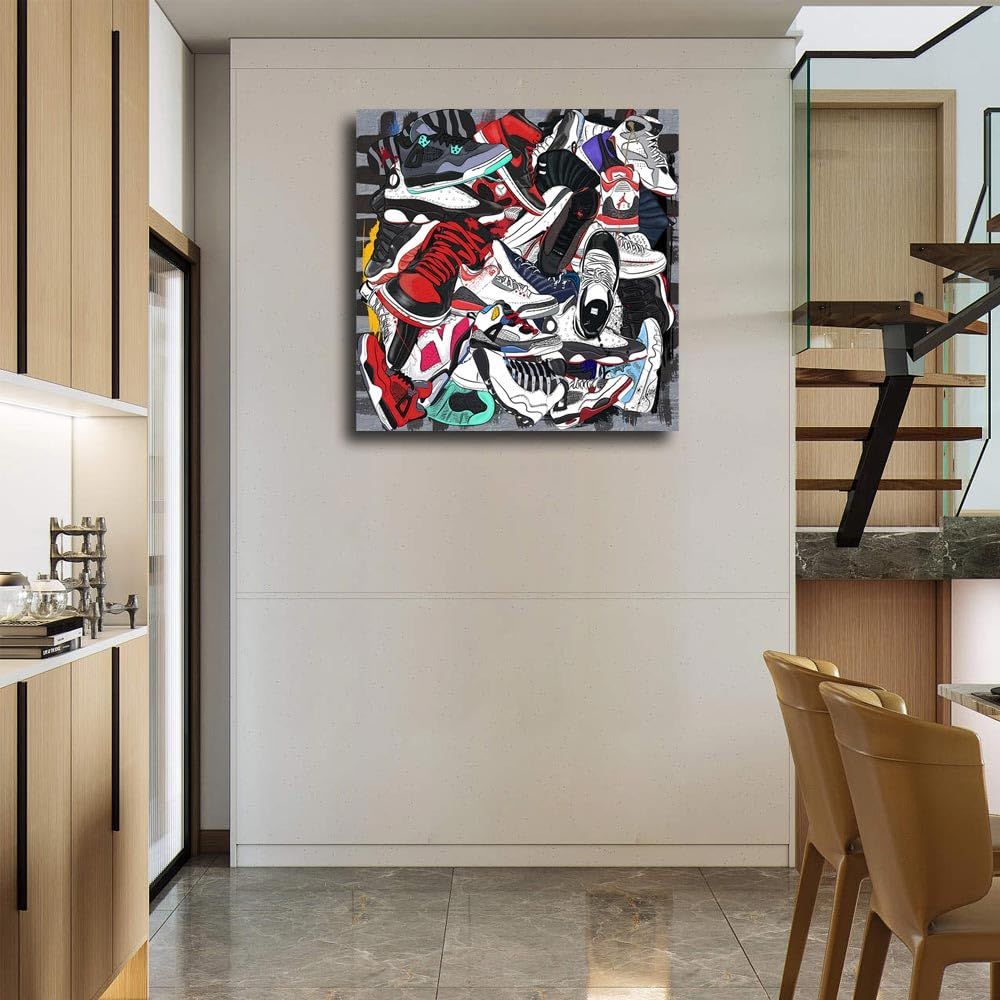 迅速発送】アートパネル スニーカー ストリート グラフティ W40cm