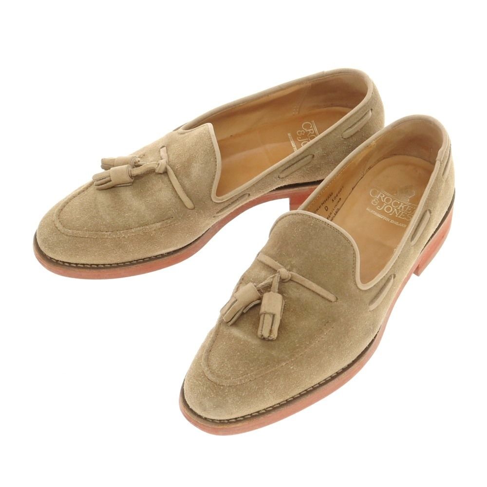 クロケットアンドジョーンズ CROCKETT-JONES BECKENHAM スエード タッセルローファー ベージュ サイズ6D メンズ