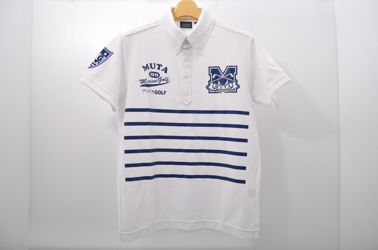 中古 レディース ムータ muta 半袖ポロシャツ XS 白  ホワイト  ボタンダウン