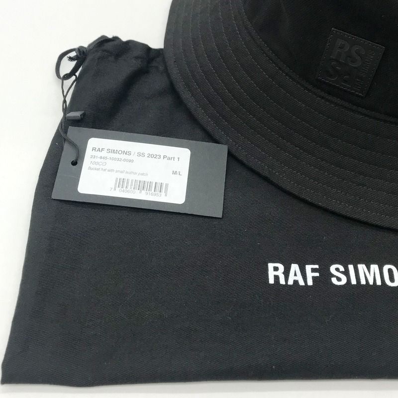 RAF SIMONS バケットハット 美品 2023SS バケハ 帽子 ロゴ UV対策