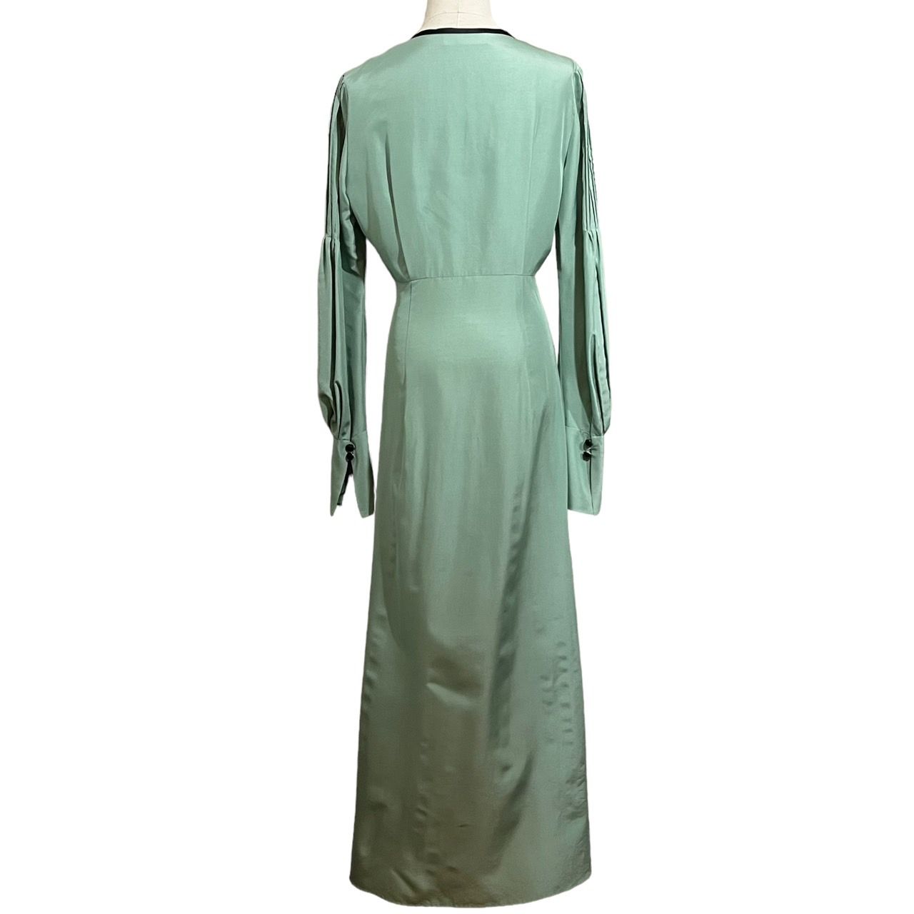 mame kurogouchi(マメクロゴウチ) 18AW A-Line Silk Dress/Aラインシルクドレス/ワンピース  MM18AW-DR071 2(Mサイズ程度) グリーン - メルカリ