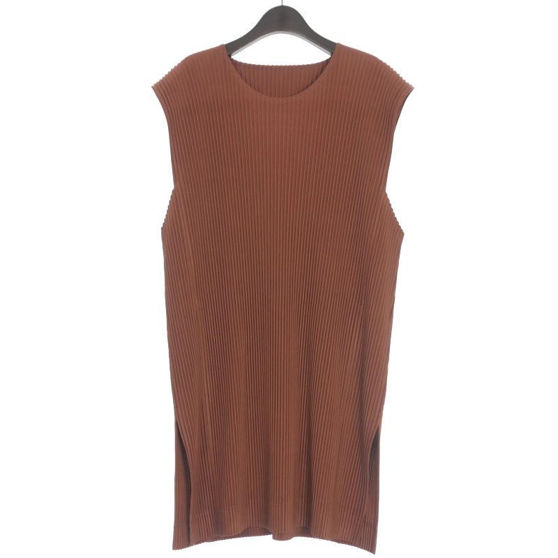 オムプリッセイッセイミヤケ HOMME PLISSE ISSEY MIYAKE 21SS MONTHLY COLOR MAY プリーツベスト カットソー 3 ブラウン 茶 HP11JK126