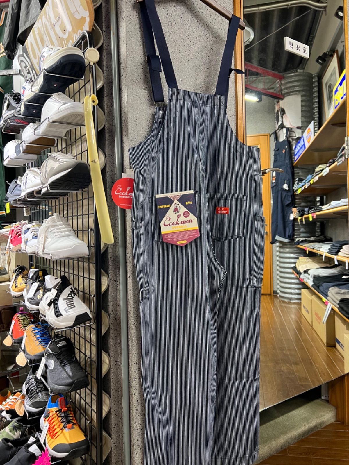 cookman クックマン○オーバーオール ヒッコリー デニム