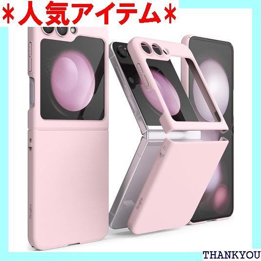 Ringke Galaxy Z Flip5 ケース SLIM PC 黄ばみにくい 超薄型 落下防止 耐衝撃 薄型 極薄 軽量 スリム スマホケース スマホカバー ギャラクシーZフリップ5 アクセサリーホール付き - Strawberry 560