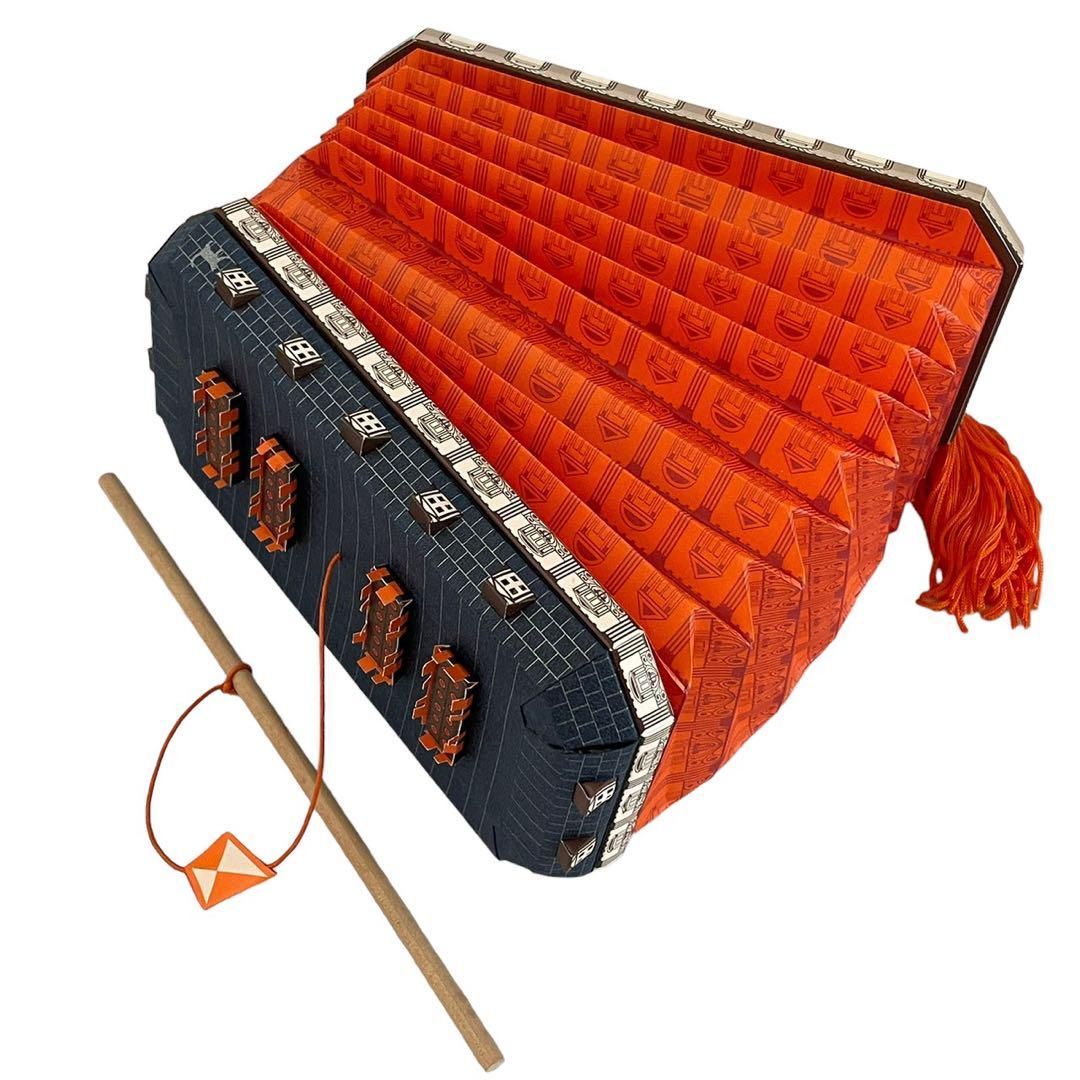 未使用　HERMES エルメス ペーパークラフト フリンジ 紙 提灯 オレンジ 未使用 HERMES エルメス ペーパークラフト フリンジ 紙 提灯 オレンジ