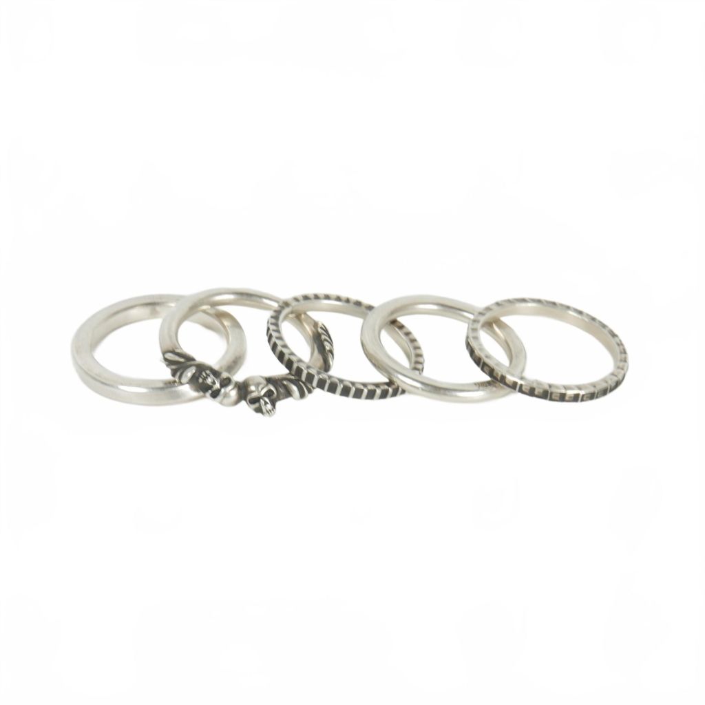 WERKSTATT:MUNCHEN 5連リング スカル　サイズM ワークスタットミュンヘン WERKSTATT:MUNCHEN 5 ring combi