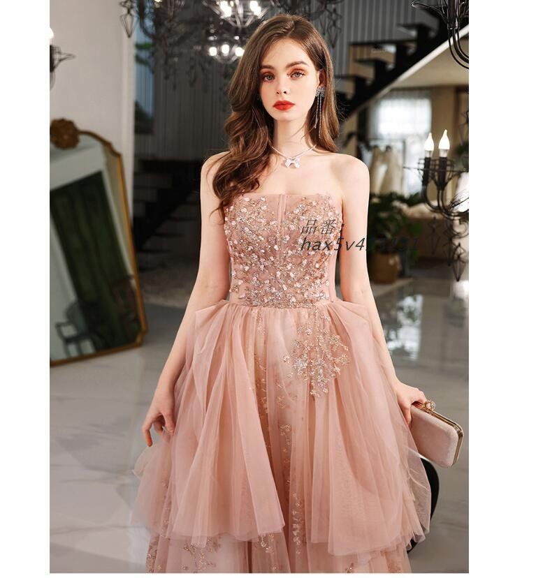 イブニングドレス ノースリーブ ビスチェドレス ロングドレス 発表会ドレス 演奏会ドレス 結婚式ドレス スパン 二次会ドレス パーティードレス hax5v413131