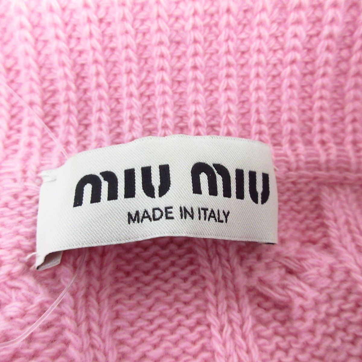 miumiu(ミュウミュウ) カーディガン サイズ36美品 ピンク×白 長袖