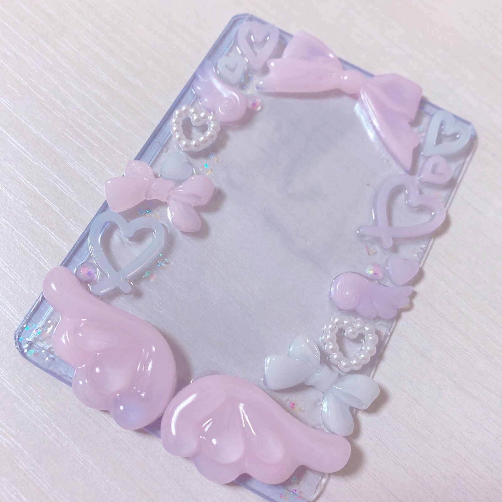 ピンクハニ　SEVENTEEN レジン　硬質ケースデコ　B8 トレカデコ　韓国 硬質 トレカケース レジンデコ 星 白 デコ ピンク seventeen y2k