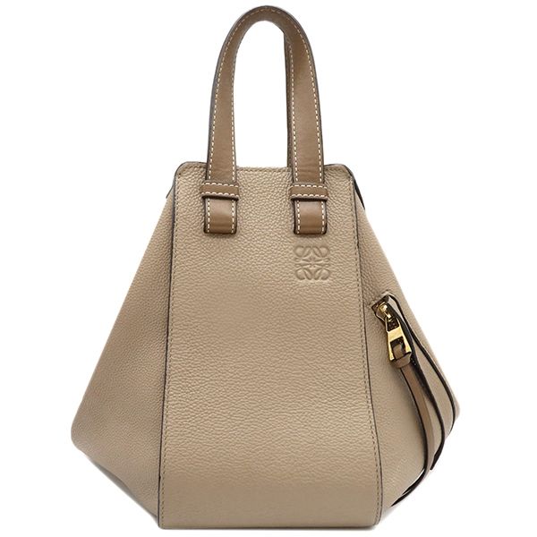 ロエベ LOEWE 2WAYバッグ ハンモック スモール ソフトグレインカーフ ベージュ×ブラウン ゴールド金具 保存袋