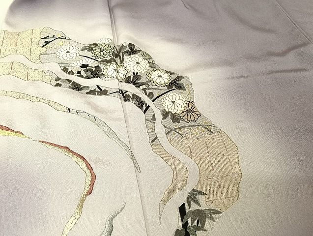 平和屋着物○山口美術織物 皇室 伊勢神宮御用 西陣織 色留袖 刺繍 霞取