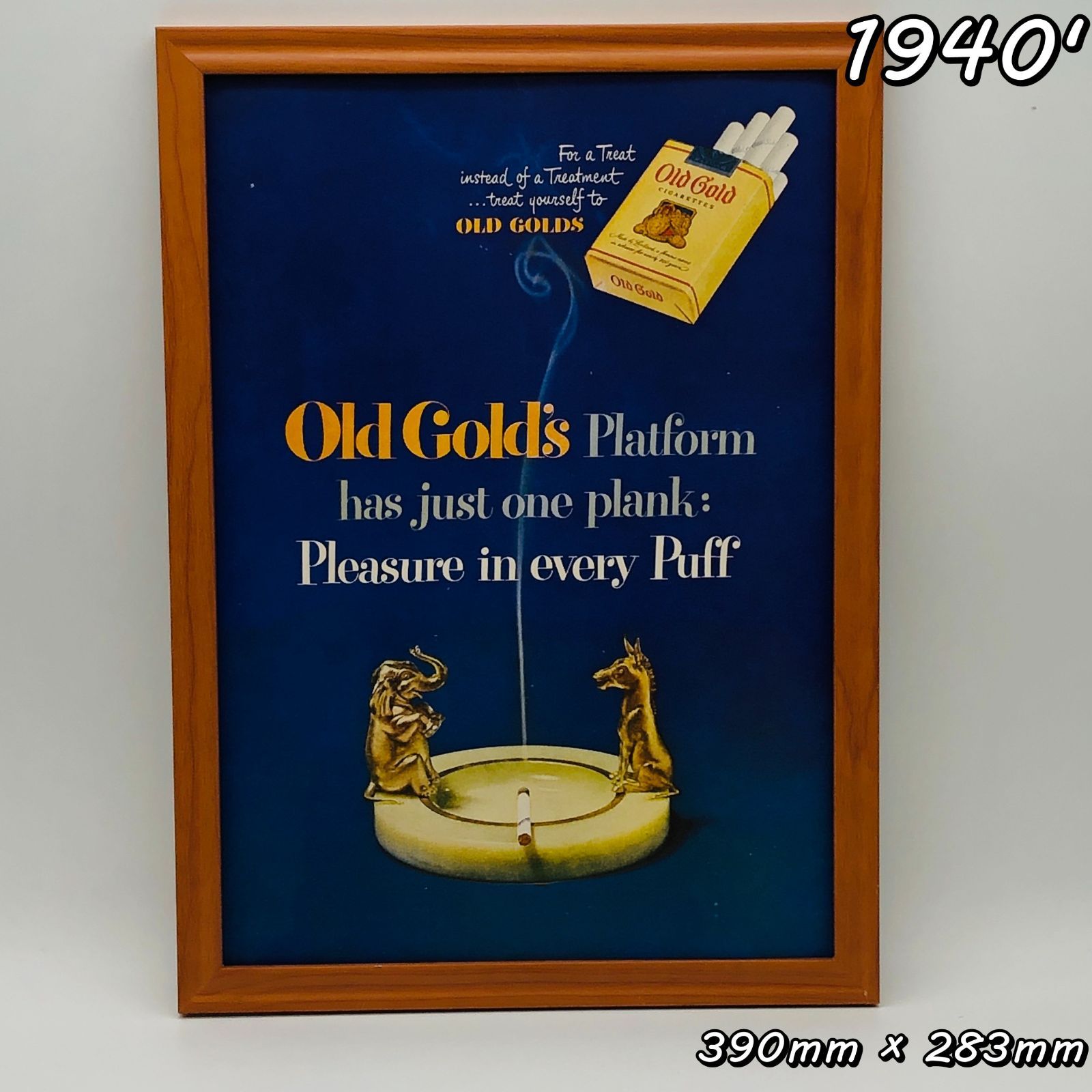 ビンテージ 広告 ポスター フレーム付 『 オールドゴールド 煙草(OLD GOLDS) 』 1940's ※当時物 オリジナル アメリカ 輸入雑貨  ヴィンテージ アドバタイジング レトロ 昭和 ( AZ1566 ) - メルカリ
