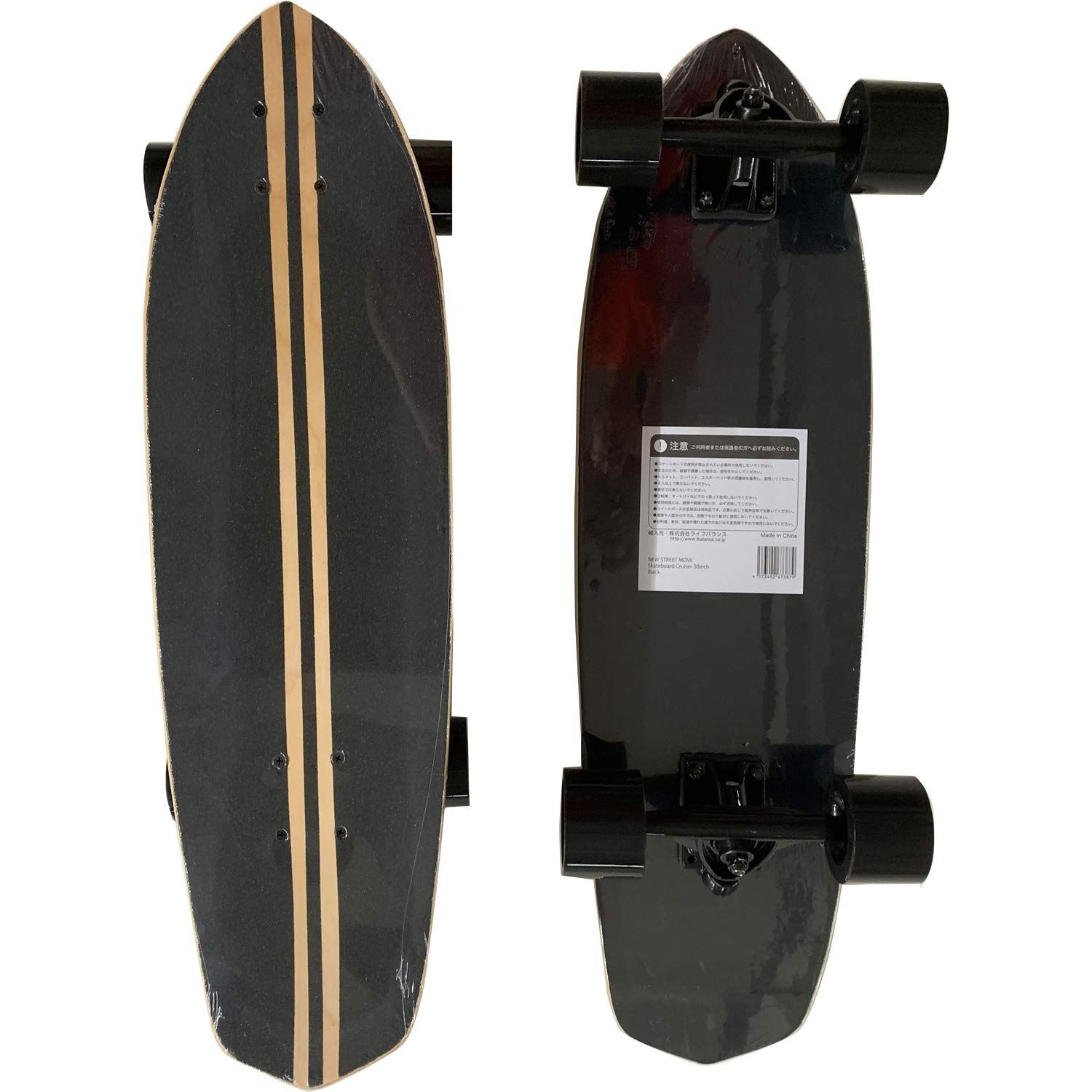 Color ブラック NEW STREET MOVE スケートボード 30＂ クルーザー ブラック