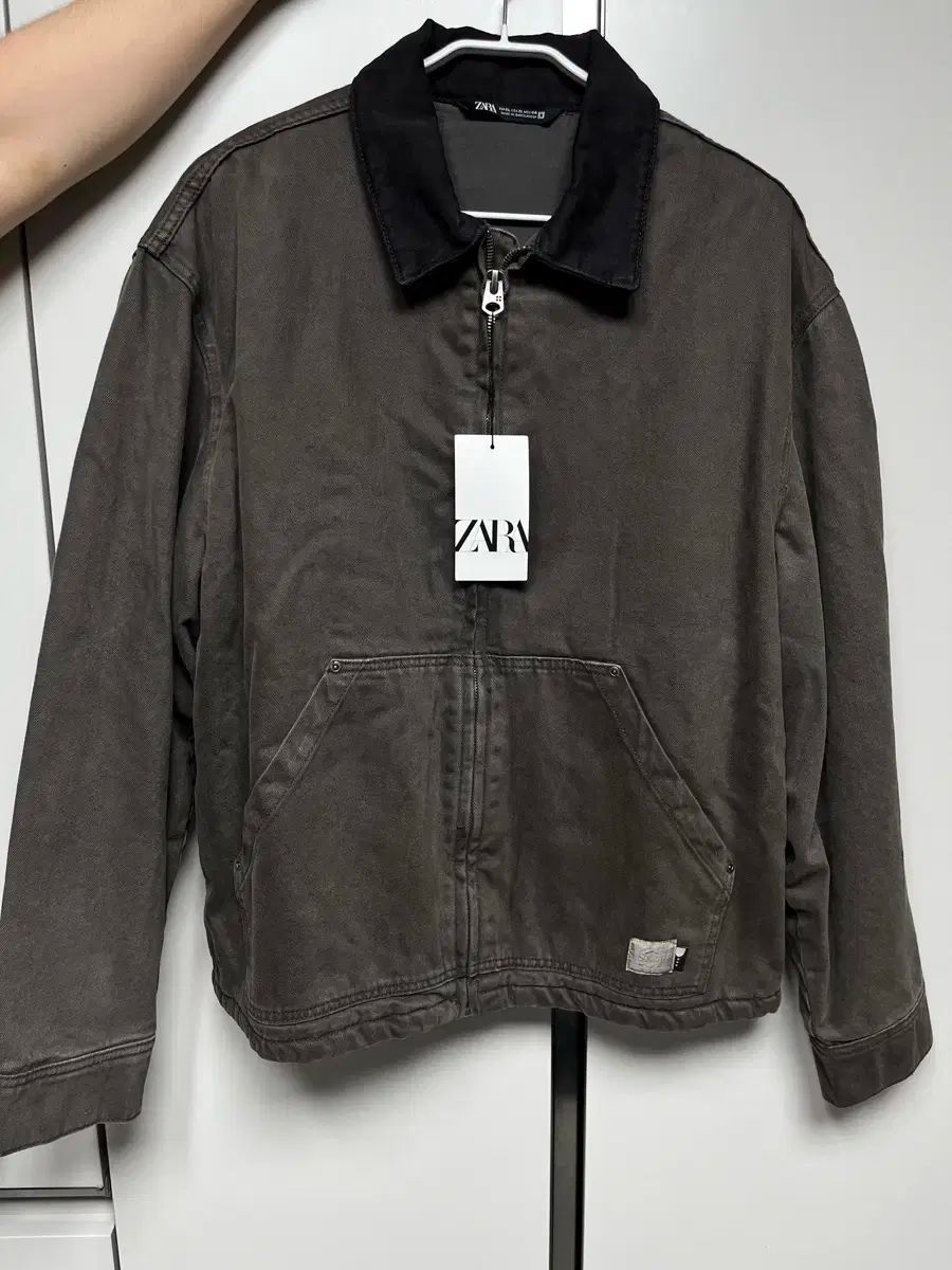 ZARA ザラ コントラスト ネックライン ワークジャケット