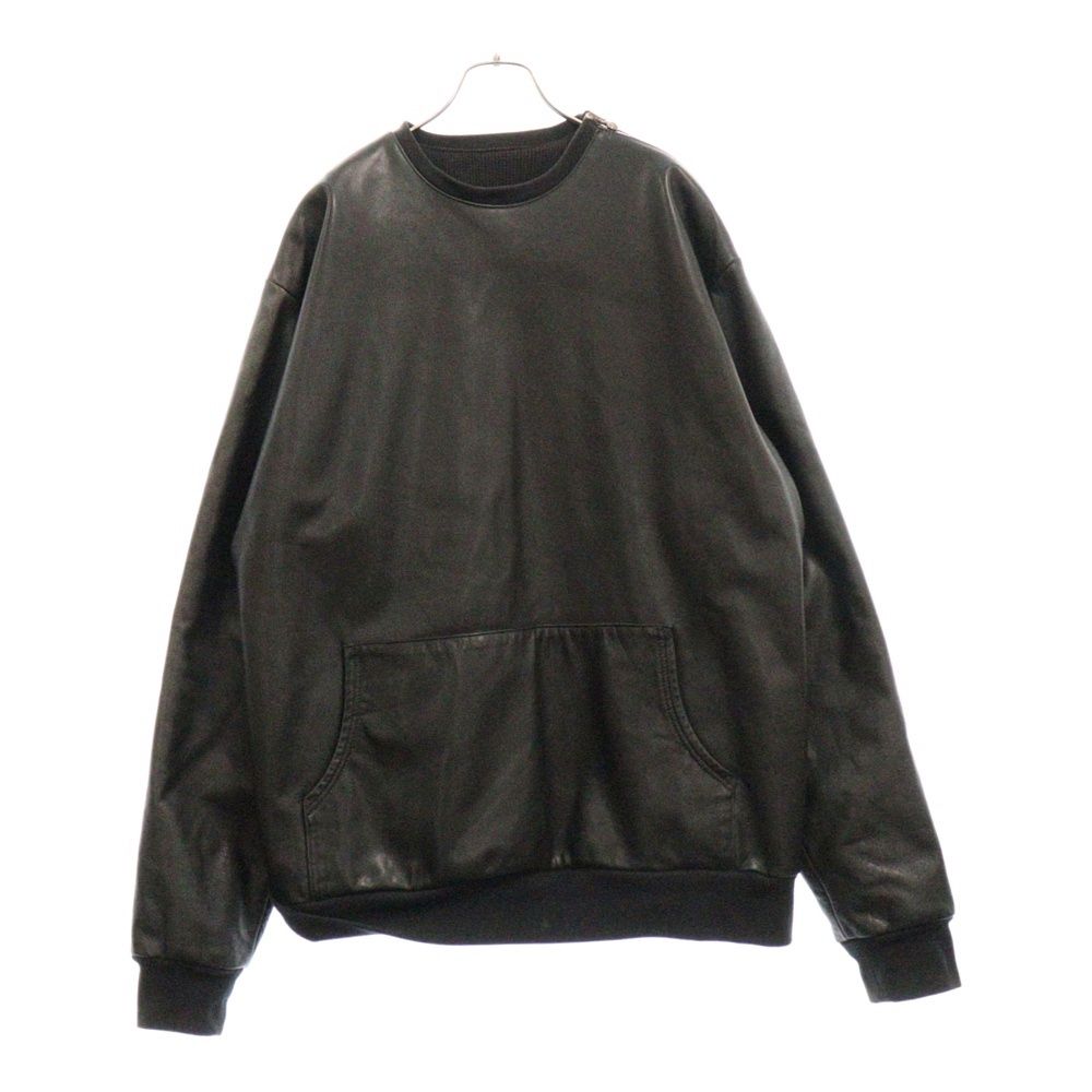 CHROME HEARTS (クロムハーツ) Leather Star Patch PLVR クロムハーツ スターパッチレザープルオーバートレーナー ブラック