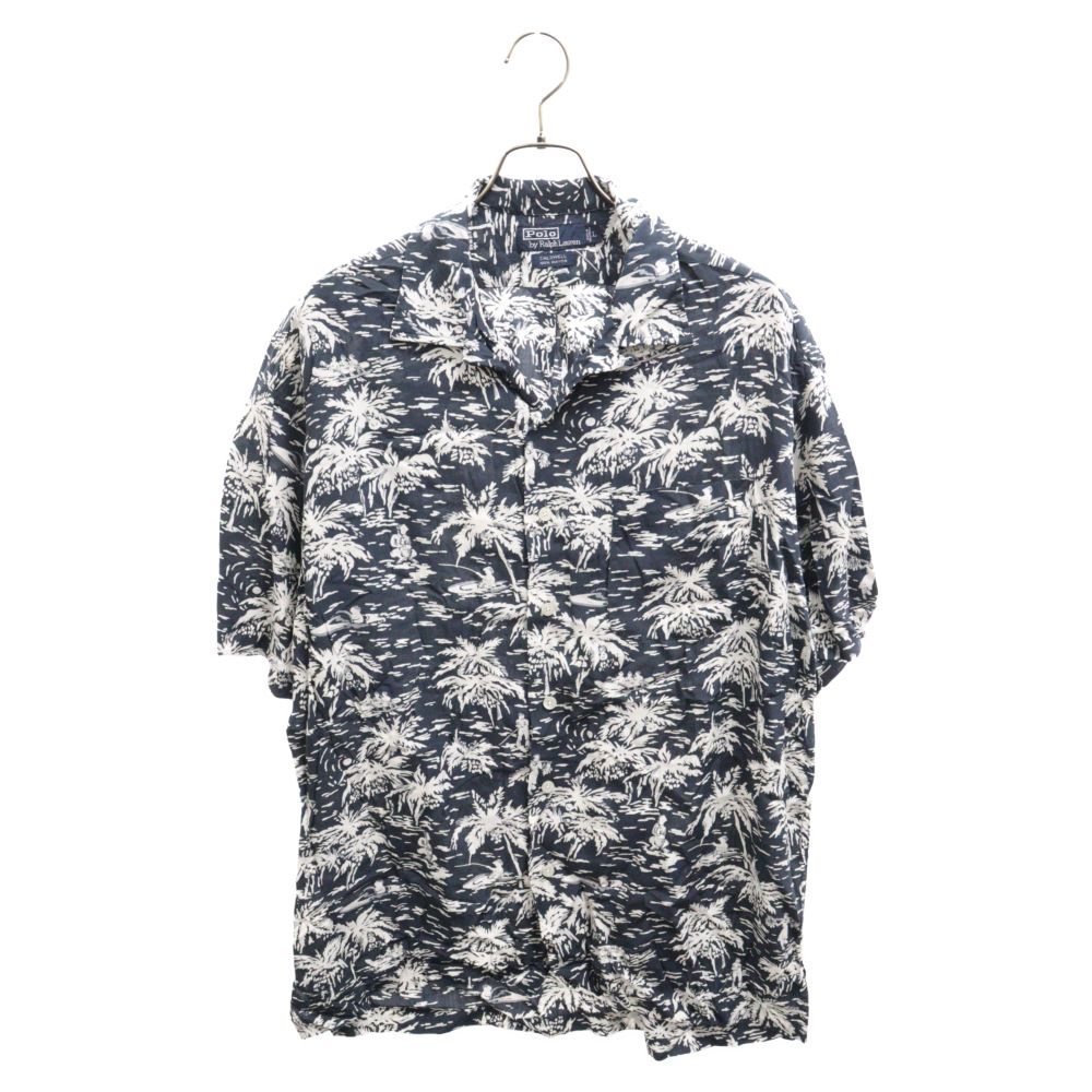 90s ラルフローレン CALDWELL コールドウェル アロハ 黒 総柄 半袖 POLO RALPH LAUREN (ポロラルフローレン) 90S VINTAGE CALDWELL