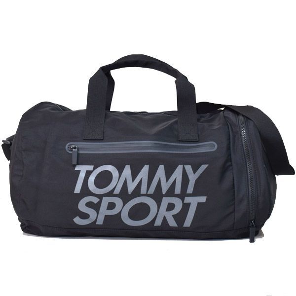 トミーヒルフィガー バッグ TOMMY HILFIGER ポリエステル スポーツ ダッフル ロゴ ラージ 2way 斜めがけ ショルダー ボストンバッグ ブラック 日本未発売モデル AU00751