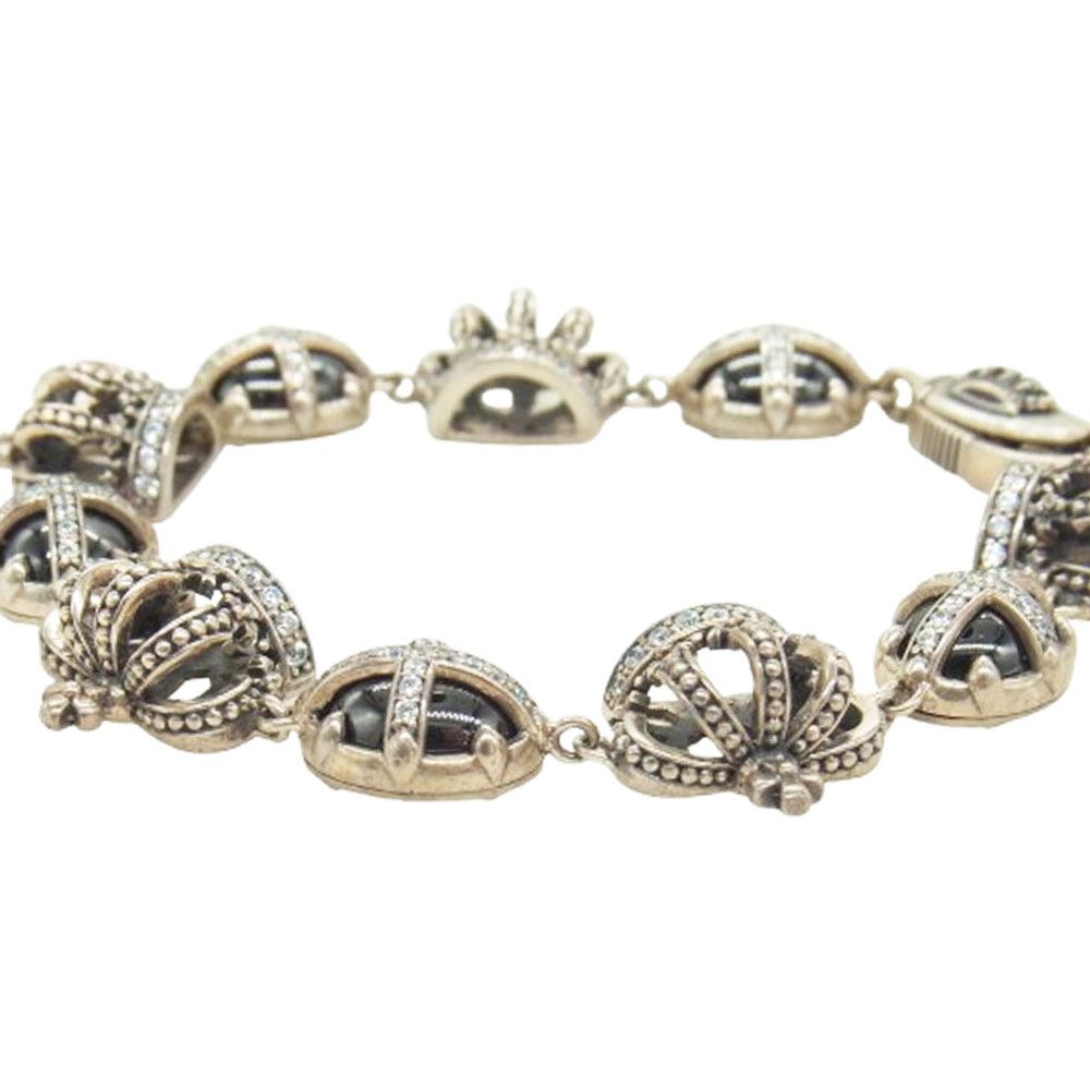 Justin Davis ジャスティンデイビス SBJ699 KING OF CROSS キングオブクロス クラウン ジルコニア ブレスレット シルバー系