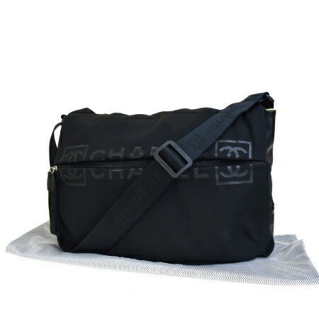 【中古】 シャネルスポーツ CHANEL SPORT ショルダーバッグ ココマーク ブラック ナイロン ラバー 保存袋付き 37BJ938