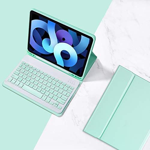 iPadmini6(2021新型)_ミント iPad Mini6 2021 キーボード ケース キャンディー色 ペンホルダー付き iPad Mini 6 8.3インチ 保護カバー 分離式 女性 人気 アイパッドミニ6 キーボード付き 薄型 カラフル 可愛い レ