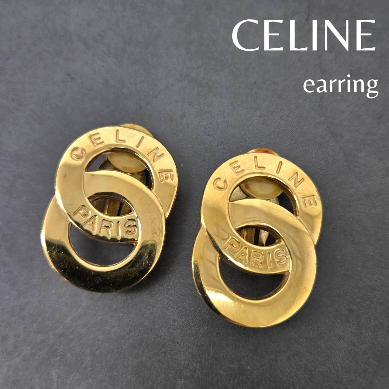 CELINE セリーヌ イヤリング ゴールドカラー ラウンド サークル