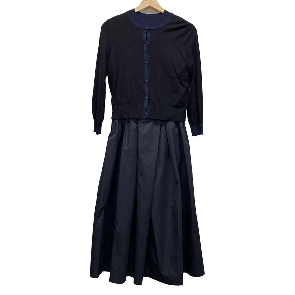 EPOCA THE SHOP エポカザショップ ワンピースセットアップ レディース - 黒×ダークネイビー×ネイビー ニット