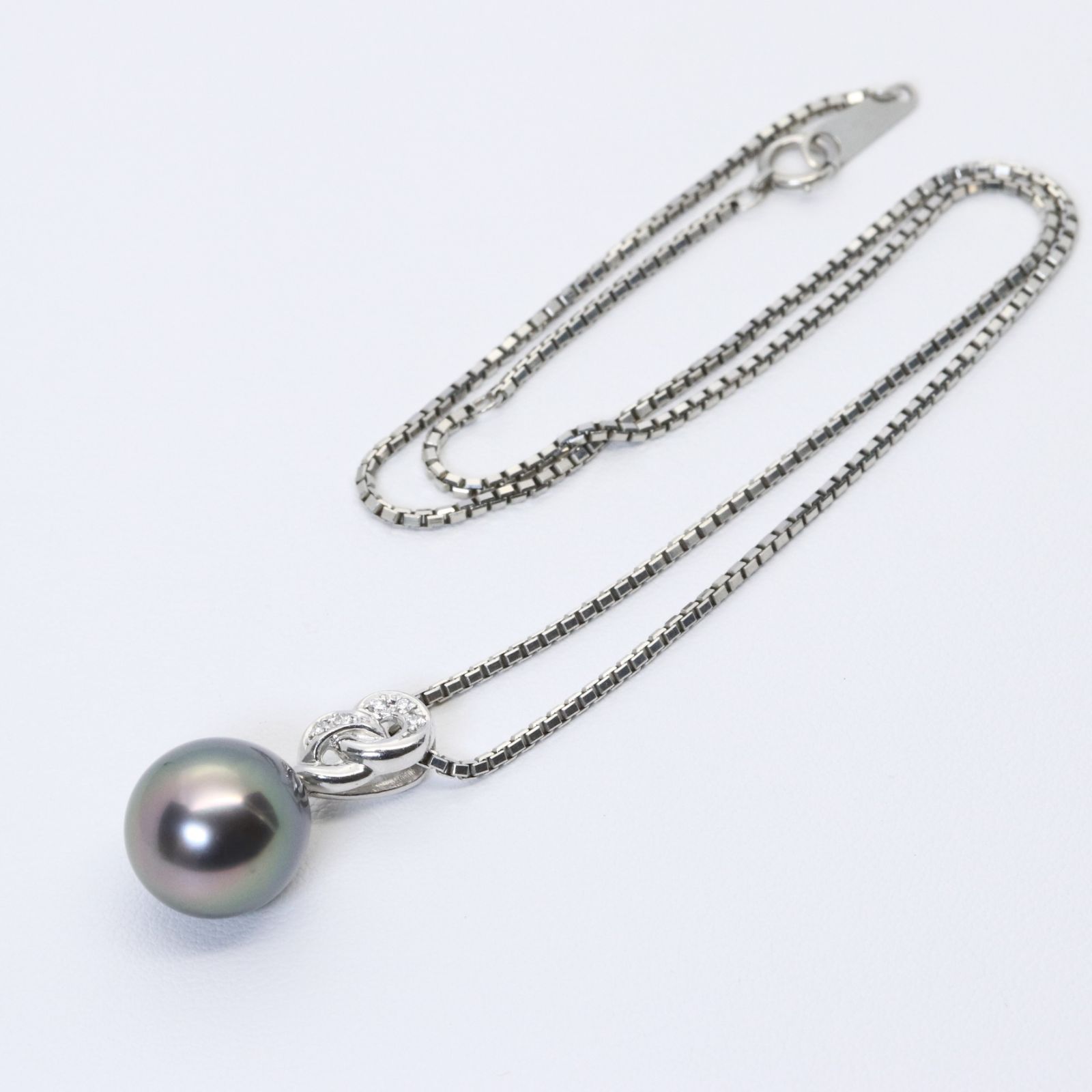 田崎真珠 パール×ダイヤ 黒真珠 ネックレス トップ /24-2930S - メルカリ