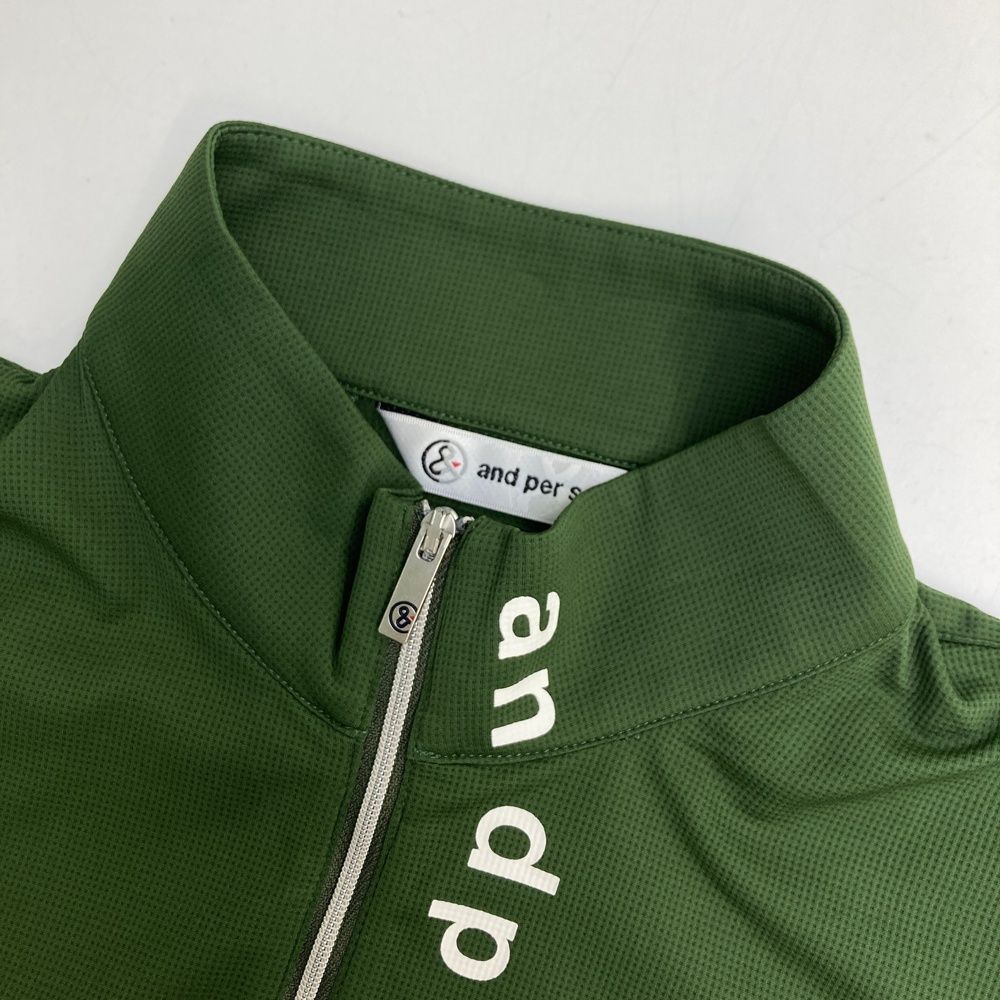 サイズ：L AND PER SE アンパスィ ハーフジップ 半袖Tシャツ