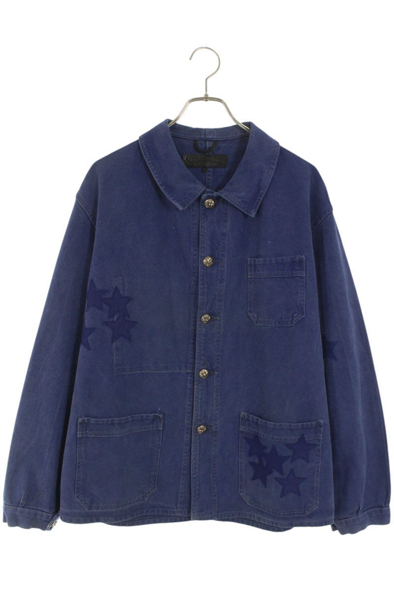 マイアミ限定【CHROME HEARTS】フレンチワークジャケット Chrome Hearts スターパッチ シルバーボタン フレンチワーク