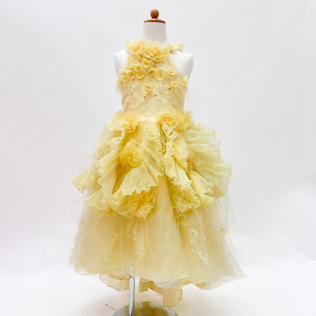 キッズドレス 子供ドレス イエロー系 不明 サイズ3相当 KD-62