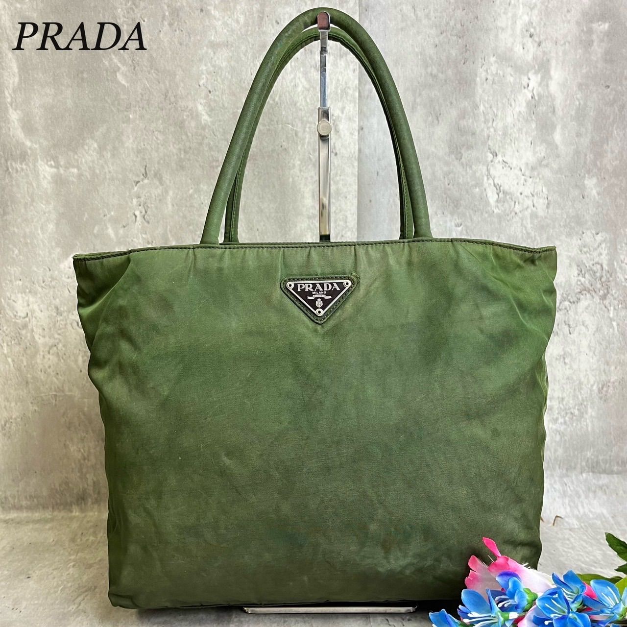 ✨良品✨ PRADA プラダ トートバッグ ハンドバッグ 三角ロゴ ロゴ ...