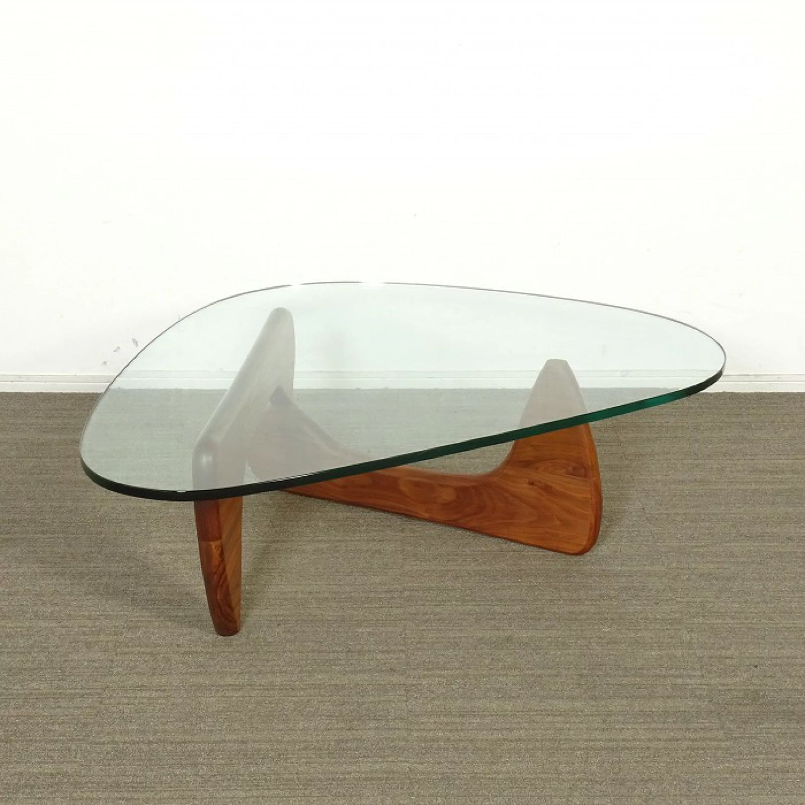 ◾︎SELUNO◾︎ 展示 リプロダクト イサムノグチ コーヒーテーブル | ブラウン脚 クリアガラス天板 v707