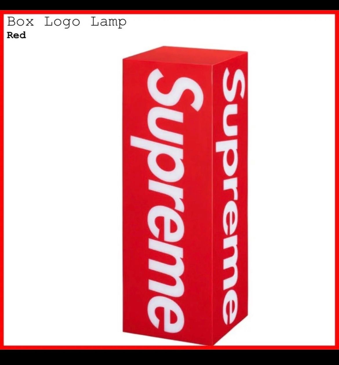 Supreme box logo Lamp Red