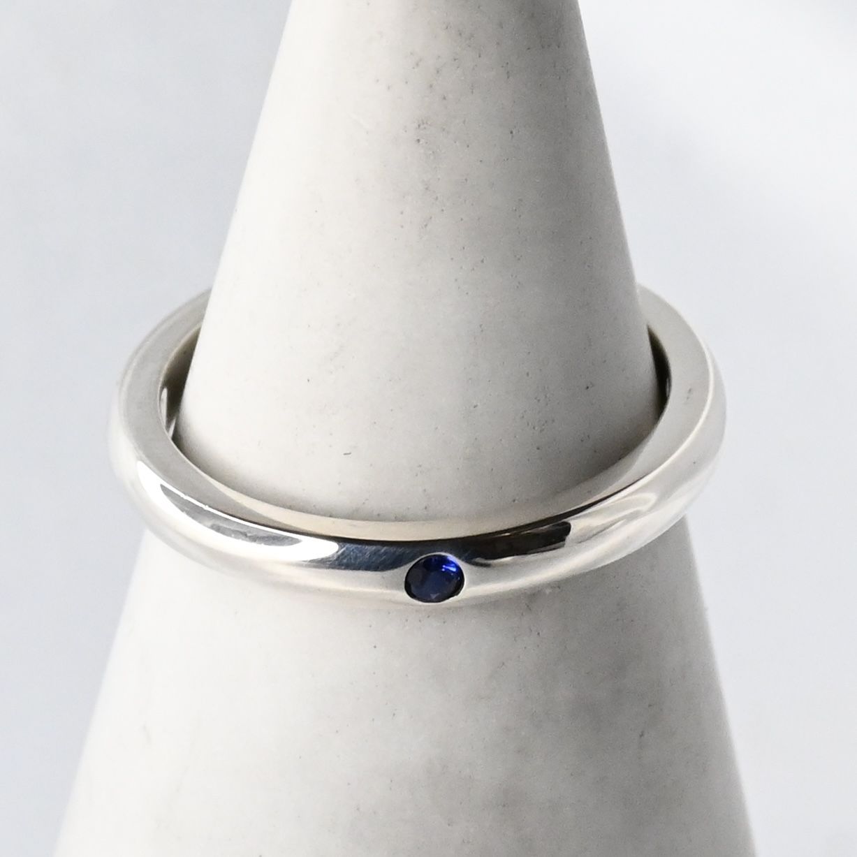 【美品】 TIFFANY&Co. リング　スタッキング　サファイア　10号 研磨済】TIFFANY＆Co. スタッキングバンド リング サファイア 10