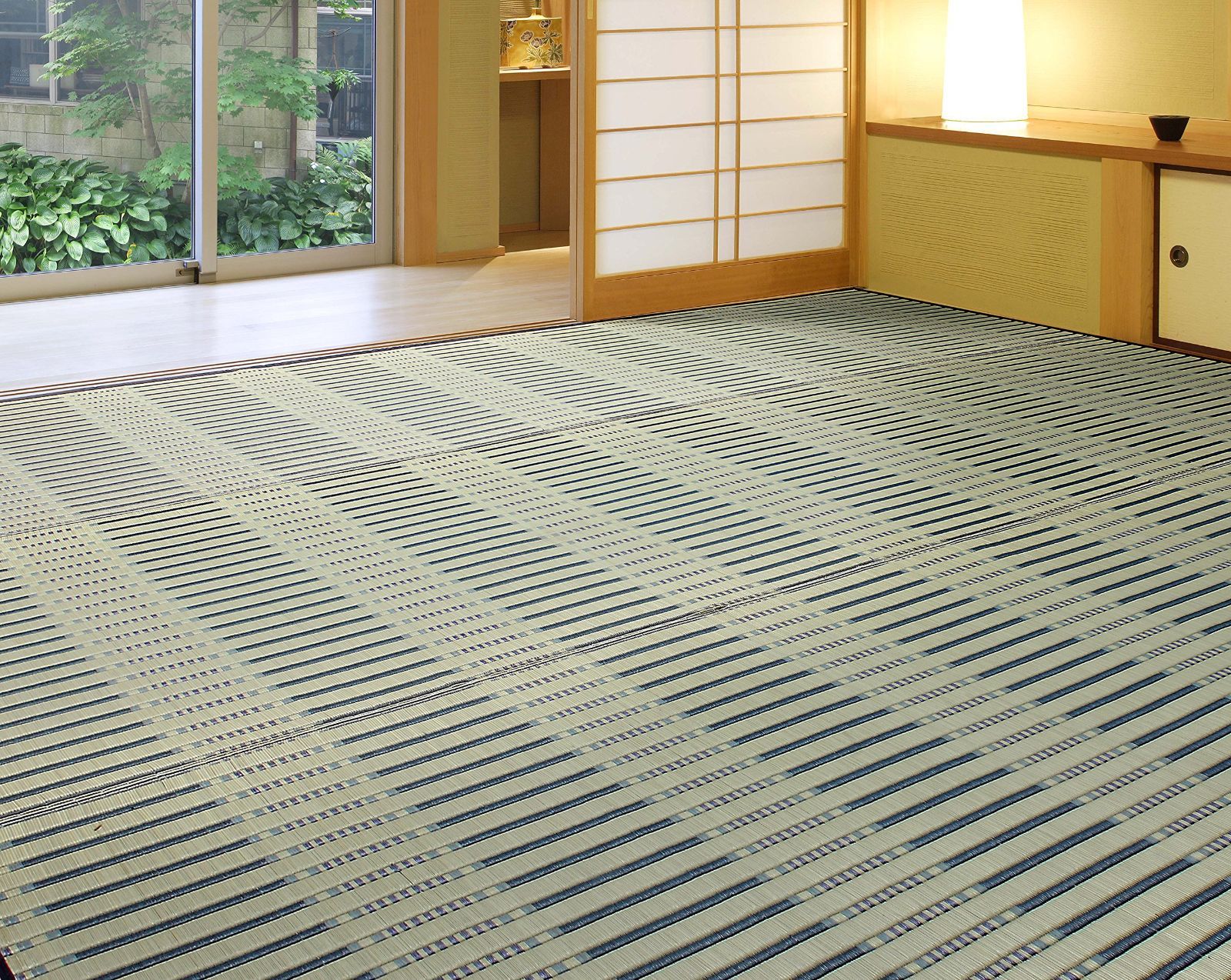 【数量限定】ブルー 6畳 花ござ 掛川織り 81832360 江戸間 萩原(Hagihara)