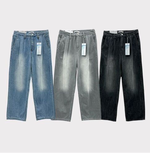【COSYHARU】Blue Black Wide Denim ワイド COSYHARU(コシハル) デニム・ジーパン(メンズ) - 海外